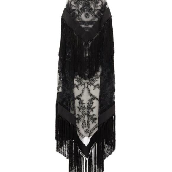 Burberry Dress Tasselled Tulle Overlay Size 6 2020 Runway Retails $5500 Rare - Picture 2 of 16